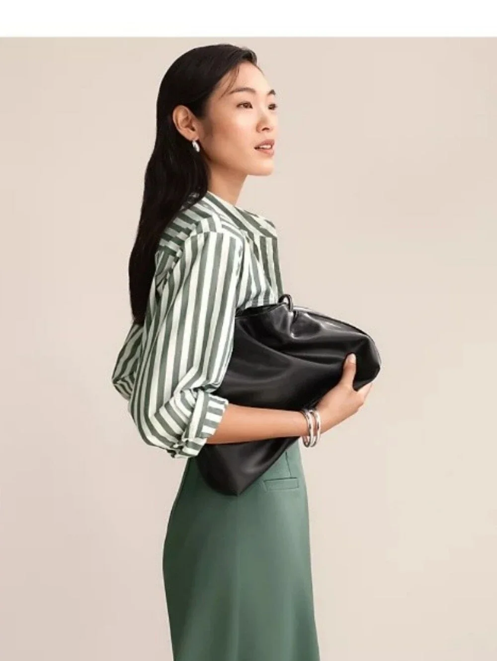 Drawstring Faux Leather Clutch